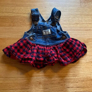 Oshkosh Girls Skirted Overalls Buffalo Check Plaid Fall‎ Photos